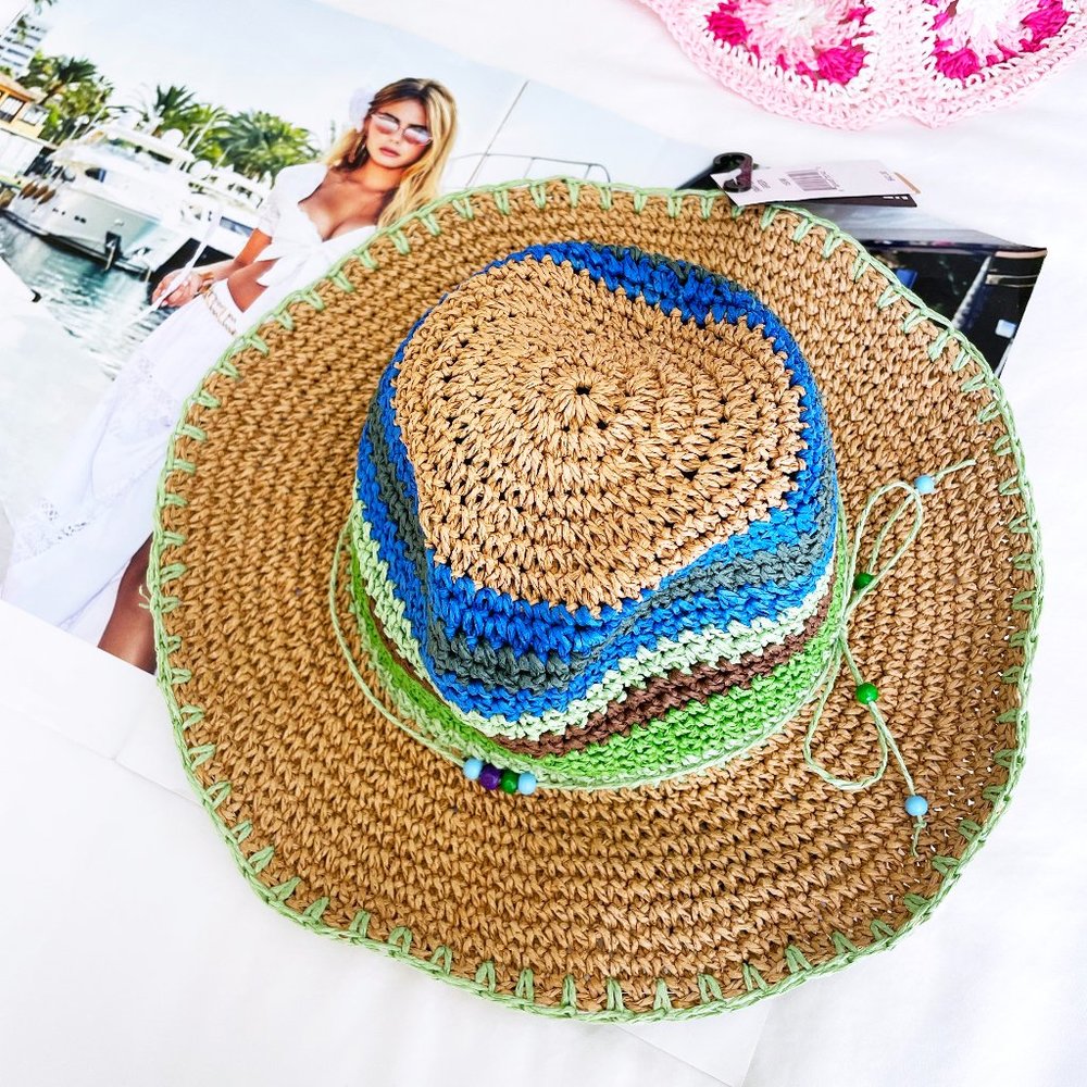 NWT! Boho Striped Soft Fedora Hat